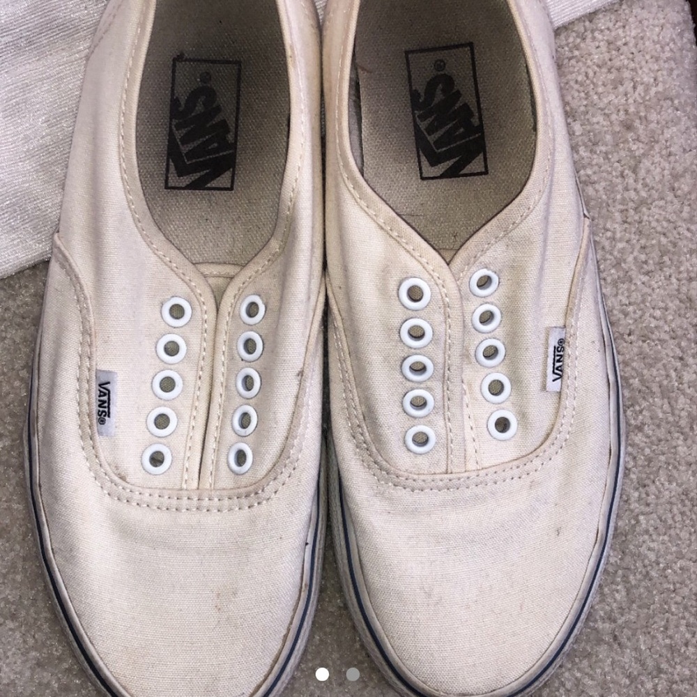 Cream Colored Vans Sneakers